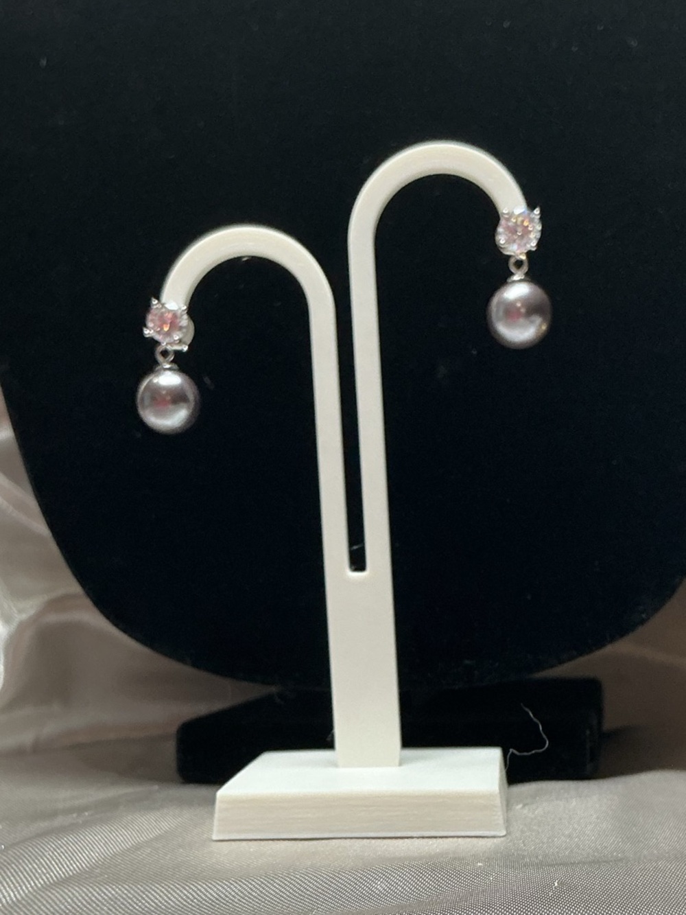 Beautiful Sterling Silver & Pearl Drop Earrings